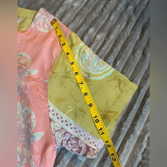 Chicos Zenergy Asian Inspired Button Down Short Sleeve Blouse Top - Picture 8 of 8